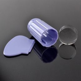 2024 DIY Nail Art Printing Plate Transfer Stamp Scraper Tool Set French Side Pressing Stamp Transparent Silicone Jelly Transfer Head for