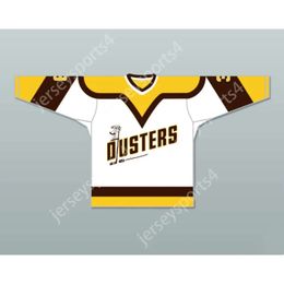 Gdsir Custom PAUL STEWART 3 BINGHAMTON BROOME DUSTERS WHITE HOCKEY JERSEY NEW Top Ed S-M-L-XL-XXL-3XL-4XL-5XL-6XL