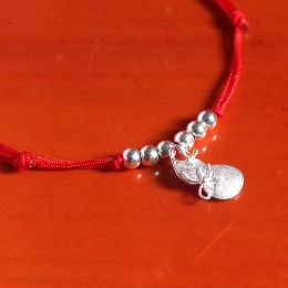 Anklets 999 Sterling Silver Gourd Foot Chain