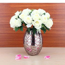 Vases Desktop Metal Vase Stainless Steel Flower Arrangement Flowerpot Hydroponic Decorative Home Decor Accessories