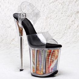 Dance Shoes Sexy Lady 20cm/ 8inches Sandals With Shiny PVC Starp Small Open Toe Platform High Heel Pole 145-2