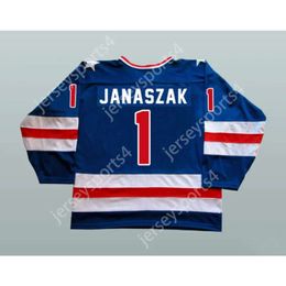 Gdsir Custom STEVE JANASZAK 1980 MIRACLE ON ICE TEAM USA 1 HOCKEY JERSEY NEW Top Ed S-M-L-XL-XXL-3XL-4XL-5XL-6XL