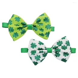 Dog Collars 2 Pcs Bow Tie Party Pet St Patrick's Day Lovely Prop Festival Costume Kitten Irish's