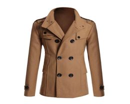 Fall2015 Fashion Men Winter Overcoat British Style Doublebreasted Fitted Outerwear Coat Men039s Trench M L XL XXL Shippin5723245