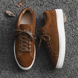 Casual Shoes 2024 High Quality Cattle Reverse Velvet And Leather Versatile Street Sports Skateboard Business Board For Men