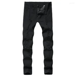 Men's Jeans Spring Men Street Style Ripped Skinny Male HipHop Holes Cotton Stylish Stretch Pencil Denim Pants