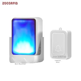 Doorbell 7 Colours Light Flash Changable Music Doorbell Home Wireless Door Chime Deaf Hard Old People Service Pager