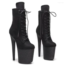 Dance Shoes 20CM/8inches Suede Upper Modern Sexy Nightclub Pole High Heel Platform Women's Boots 206