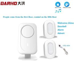 Doorbells Darho 5 Languages Welcome Device Alert Shop Store Wireless Infrared IR Motion Sensor Door Bell Entry Doorbell Antitheft Alarm