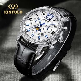 19 KINYUED Hollowed Out Tourbillon Fully Automatic Style Live Broadcast Mechanical Watch Men's Generation