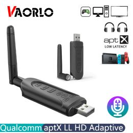 Accessories Csr Usb Bluetooth 5.3 Audio Transmitter Aptx Ll Hd Adaptive 40ms Low Latency 3.5mm Aux Multipoint Wireless Adapter Support Mic