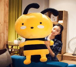 Dorimytrader New Lovely Cartoon Bee Plush Toy Giant Stuffed Cartoon Honeybee Doll Pillow Gift Wedding Deco 31inch 80cm DY505158438380