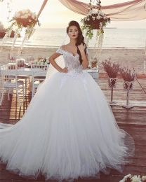 Dresses Saidmhamad Vneck Ball Gowns Wedding Dress 2019 Design Off the Shoulder Bridal Dress Tulle vestidos de festa