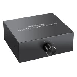 Amplifier 4 Way BiDirectional RCA Stereo Audio Switch 1 In 4 Out Or 4 In 1 Out L/R Jack Sound Channel RCA Audio Switcher Selector