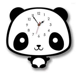 Wall Clocks DIY Acrylic Clock Home Bedroom Living-Room Office Decors Nordic-Wall Panda