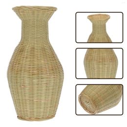 Vases Wicker Flower Vase Rustic Wood Rattan Basket Dried Planter Pot Farmhouse Seagrass Storage Can Organizer For Wedding