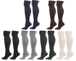 Women039s Cable Knit Thigh High Socks Extra Long Winter Top Over The Knee Boot Stockings Leg Warmers Grey Black White Navy Coff5827200