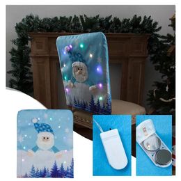 Pillow Christmas Glowing Lights Santa Snowman Chair Cover Stool Decorations Memory Foam Seat #t2g