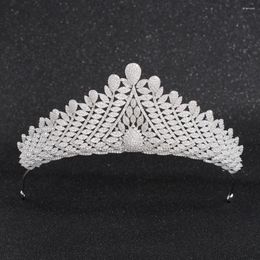 Hair Clips CZ Cubic Zirconia Wedding Bridal Royal Tiara Crystals Diadem Crown Women Prom Jewellery Accessories