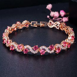 Versatile jewelry environmentally friendly copper electroplated zircon exquisite bracelet with diamond inlay