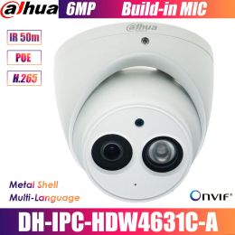 Cameras Dahua Multilingual Version IPCHDW4631CA 6MP Network IP Camera POE CCTV Security Builtin MIC 30M 50M IR H.265