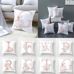 Pillow Case Letters Pink Letter Throw Cover 45x45cm Alphabet Decorative Pillowcases Almohada Pillowcase