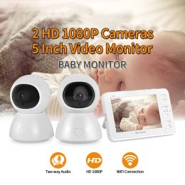 Clothing 5 Inch Baby Monitor Night Vision 1 Screen 2/3 Surveillance Camera 1080p Security Camera Babysitter Camera with 2 Camera