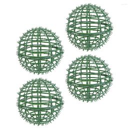 Decorative Flowers 4 Pcs Flower Arrangement Ball-flower Rack Shelf Plastic Stand Accessories Boxwood Support Cage Balls Circle Frame