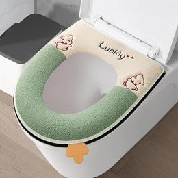 Toilet Seat Covers Bathroom Mat Soft Waterproof Cover With Lucky Cartoon Design Universal Bowl Warmer Pad Cosy