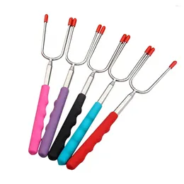 Tools 5Pcs Steel U-shaped Fork Set Roasting Sticks Extendable Roaster Picnic