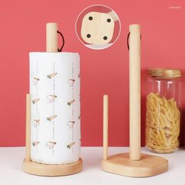 Kitchen Storage Home Beech Paper Towel Rack Restaurant Vertical Wooden Roll