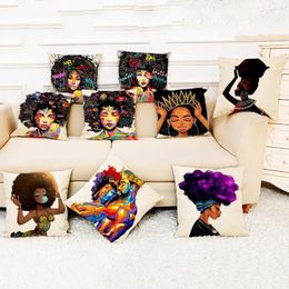 Pillow Case Home Decor Cushion Cover African Women Pillowcase Throw Covers Supplies Comfortable Housse De Coussin