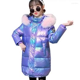 Down Coat Teen Young Girls Warm Winter Parka Outerwear Teenage Outfit Children Kids Fur Hooded Luxury Jacket For 5 6 8 10 12 14 Years