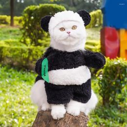 Dog Apparel 1Set Pet Clothes Thickened Washable Panda Costume Set Cute Halloween Dress-up Warm Transformer For Cat