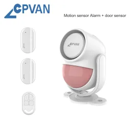 Detector CPVAN New Infrared Motion Detector Burglar Alarm Sensor 433MHz Wireless PIR Sensor for Home Security Alarm System 125db Sound