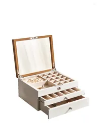 Kitchen Storage Jewellery Box High-grade Hand Gift Earrings Necklace Wooden Drawer Type Solid Wood With Lock