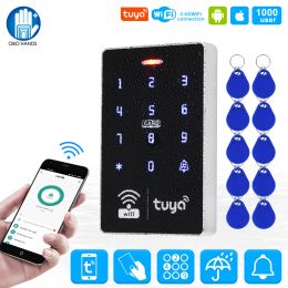 Keypads WiFi Tuya Door Access Control Keypad IP68 Waterproof RFID Keyboard Controller Reader Touch Door Opener APP Remote Unlock WG26/34