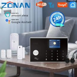 Kits ZONAN G30 Security Alarm System Wifi Tuya Gsm Home Burglar 433MHz Apps Control With Wireless Motion Sensor Detector Alarm Kit