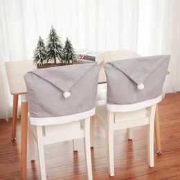 Chair Covers 4Pcs Christmas Santa Claus Hat Cover Decoration Table Year 2024 Ornament For Home Navidad Noel Xmas Gift