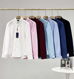 2024 maschi casual polo a manica lunga primavera e autunno Cotton Oxford non Iron Slip Shirt Shirt Formale di alta qualità 1625ess