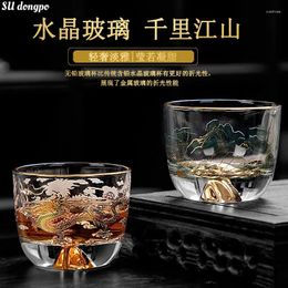 Cups Saucers Heat Resistant Glass Cup Double Dragons Playing With Beads Kungfu Tea Set Lead Free For Pu 'er Business Gifts