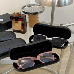 luxury designer sunglasses Chan Family New Hollow out Letter Sunglasses Large Box Glasses Plain Face