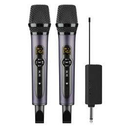 Microphones A42 UHF Sound Card Voice Changed Echo Control Digital DSP Wireless Microphone Noise Cancelling Rechargeable Handheld Karaoke Mic