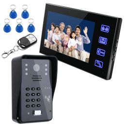 Intercom 7inch Video Door Phone Intercom Doorbell With RFID Password IRCUT 1000TV Line Camera Wireless Remote Access Control System