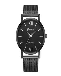 Wristwatches Simple Style Black Clock For Men Women Fashion Stainless Steel Quartz Wrist Watches Luxury Geneva Stylish Casual Man 8722870