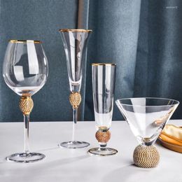 Wine Glasses Creative Gold Rimmed Glass Cup Beer Cocktail Champagne Whiskey Drink For Bar Party Goblet Weddin