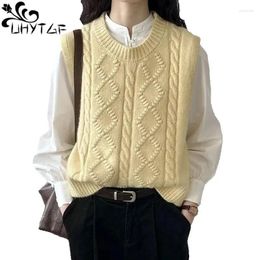 Women's Vests Vintage Sweater Vest Women Knitted Fashion Pullover Tender Casual Temperament Simple Sleeveless Spring Waistcoat Female Top