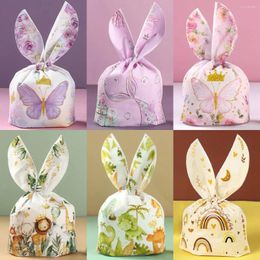 Gift Wrap 50pcs Ear Bags Carton Plastic Cookie Candy For Easter Party Baking Snack Packing Supplies Kids Gifts Boy Girl