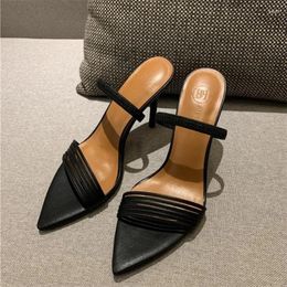 Dress Shoes Summer Large Simple Pointed Slippers For Women Fashion Outwear High Heel