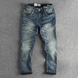 Men's Jeans Heavyweight Denim For Men Autumn Winter Thicken Thermal Warm Vintage Washed Pants Youth Male Straight Flocking Trousers